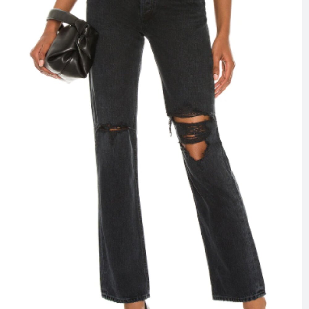 Women's Black Distressed Jeans